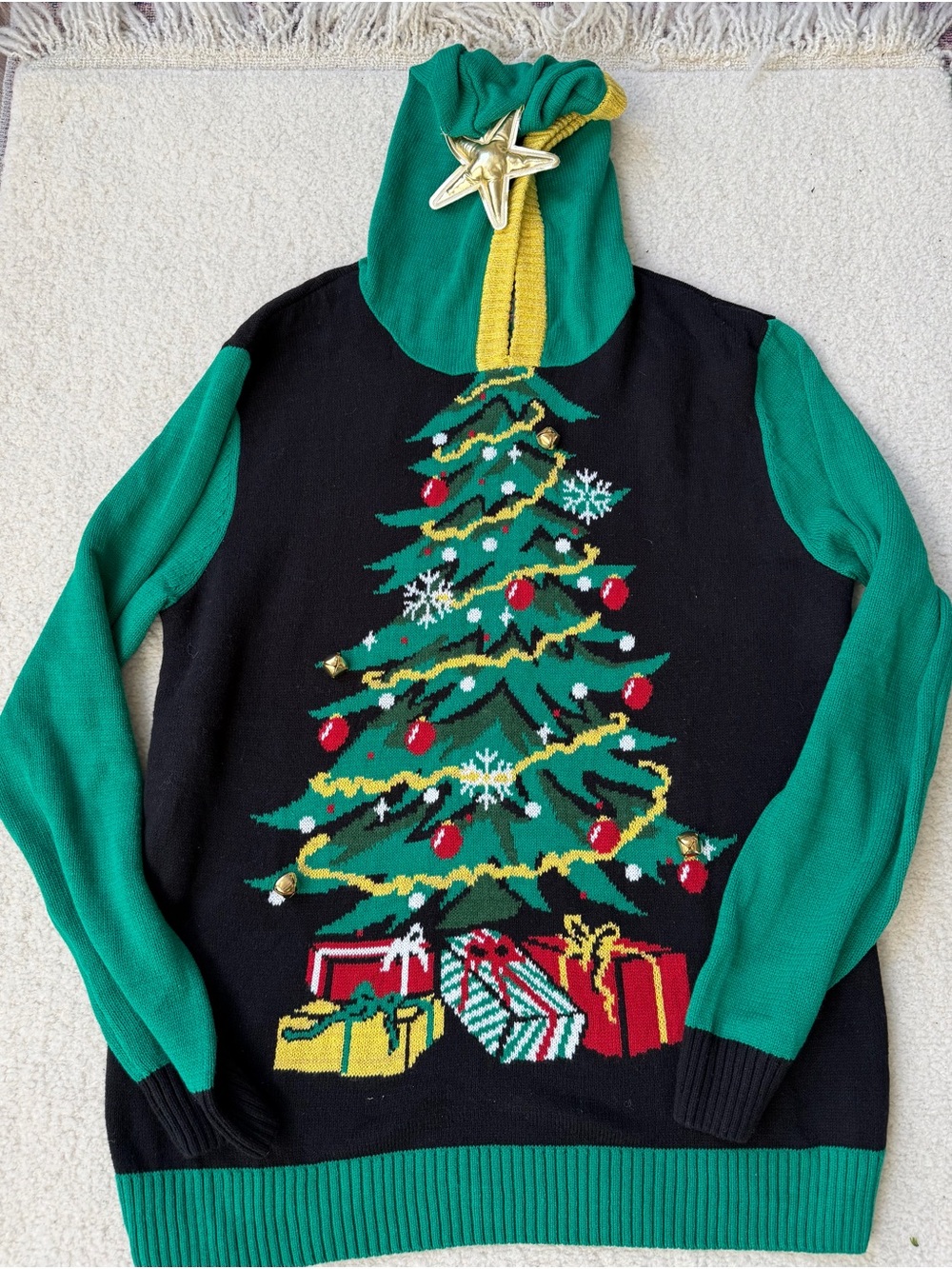 Ugly Christmas Tree Hoodie Sweater XL X-Large